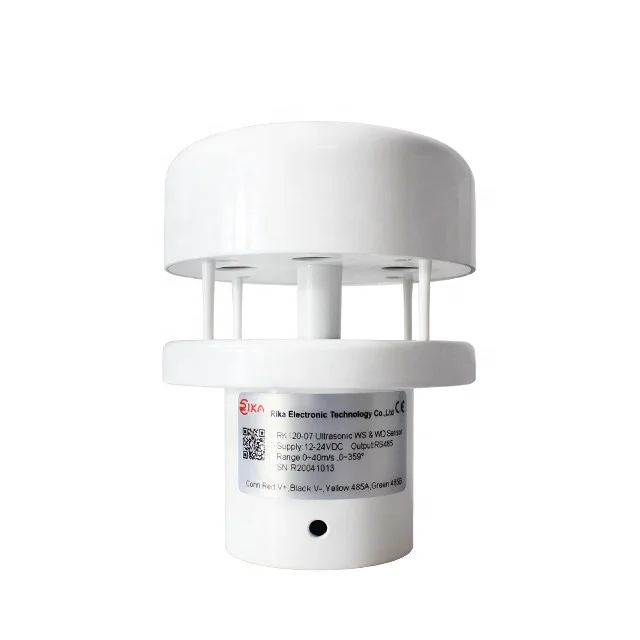 

Rika RK120-07 Mini RS485 Ultrasonic Wind Speed and Direction Meter Transducer Transmitter 4-20mA 0-5V