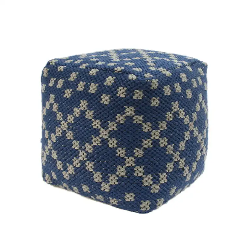 

Outdoor Cube Geometric Woven Pouf