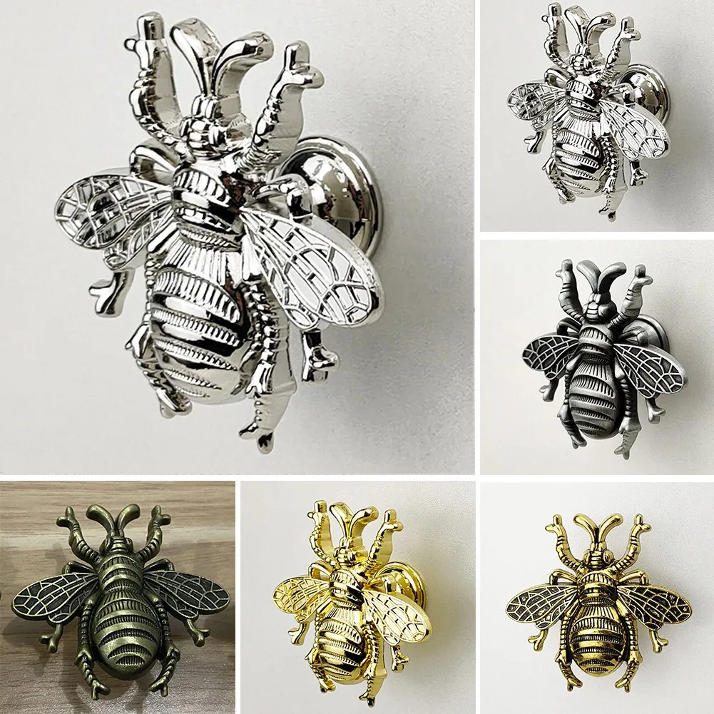 

European Retro Drawer Bee Shape Wardrobe Knob Zinc Alloy Furniture Handles Door Knobs Cupboard Table Vintage Pull Handles