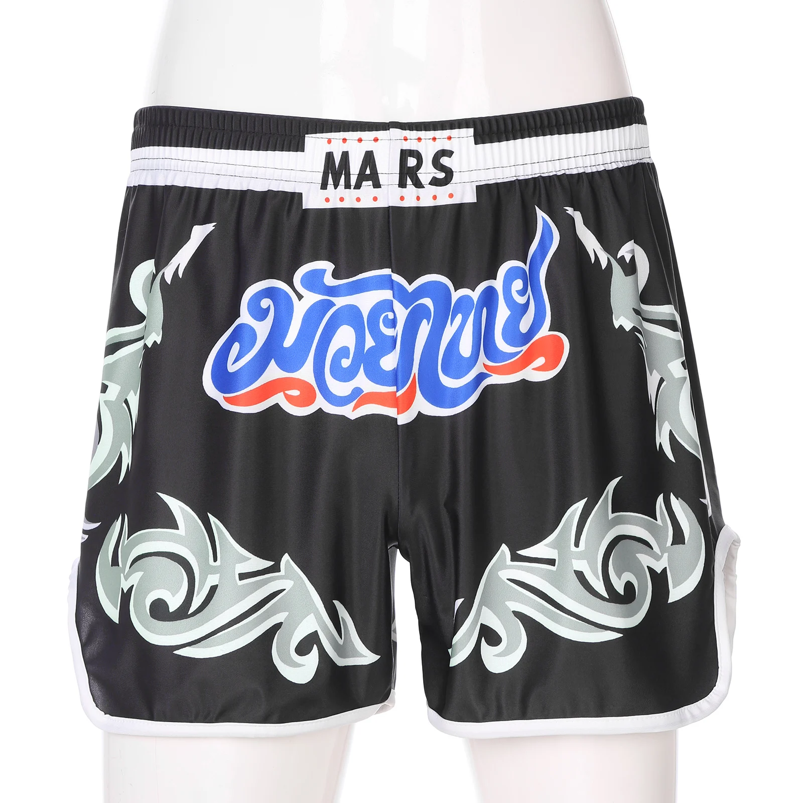Mens Sleepwear Stylish Printing Boxer Shorts Elastic Waistband Short Pants Trunks for Boxing Fighting Training Swimming