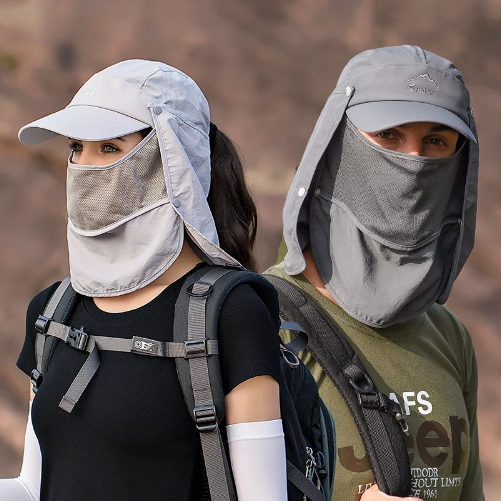 

New Sun Cap Outdoor Hiking Hat with Removable Mesh Face Neck Flap Breathable Mesh Sun Hat Fishing Hat Sun Hat Baseball Cap