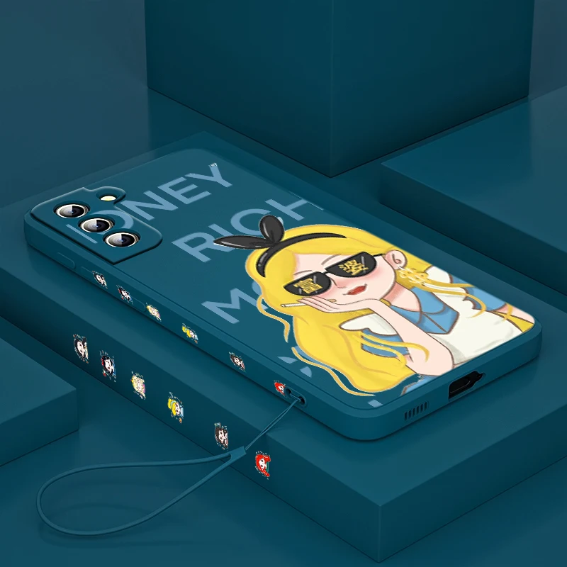 

Disney Ariel Princess Cute Phone Case For Samsung Galaxy S22 S21 S20 S10 Note 20 10 Ultra Plus Pro FE Lite Liquid Left Rope Capa