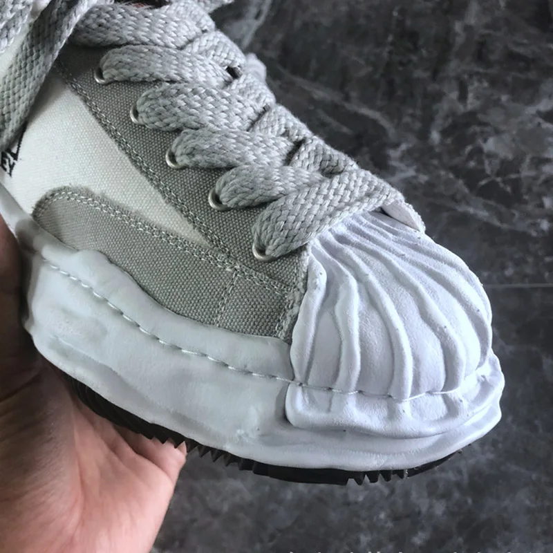 Парусиновые кроссовки MMY с открытой подошвой боковая вышивка толстая подошва