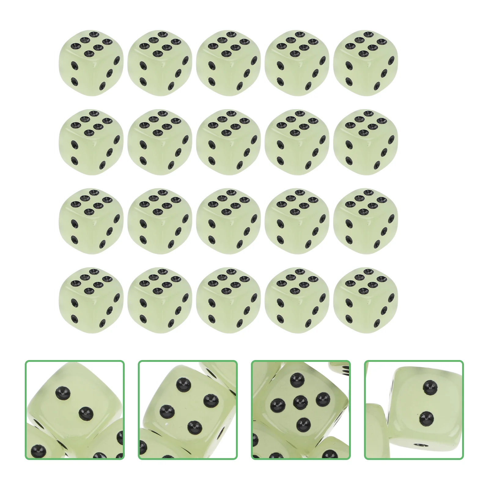 

20pcs Multi-use Party Game Luminous Dices Creative Six-sided Digital Dices Toys