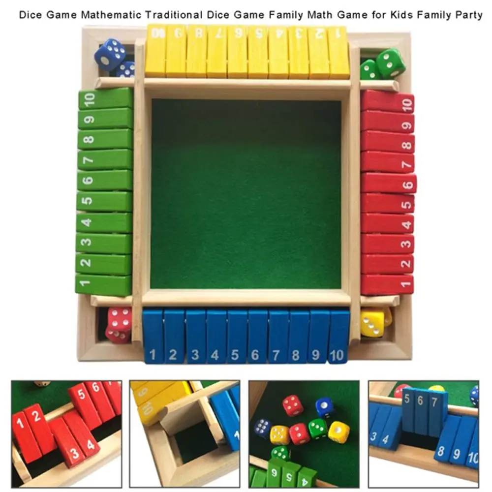 

Parent-Child Game Digital Board Children's Toys Games Wooden Toy Board Game Wooden Number Game Shut The Box Dice Game