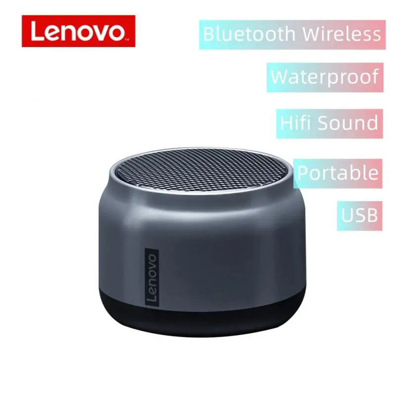 

Lenovo Portable Speakers Hifi Bluetooth Wireless Speaker Waterproof USB Outdoor Loudspeaker Music Surround Bass Box Microphone