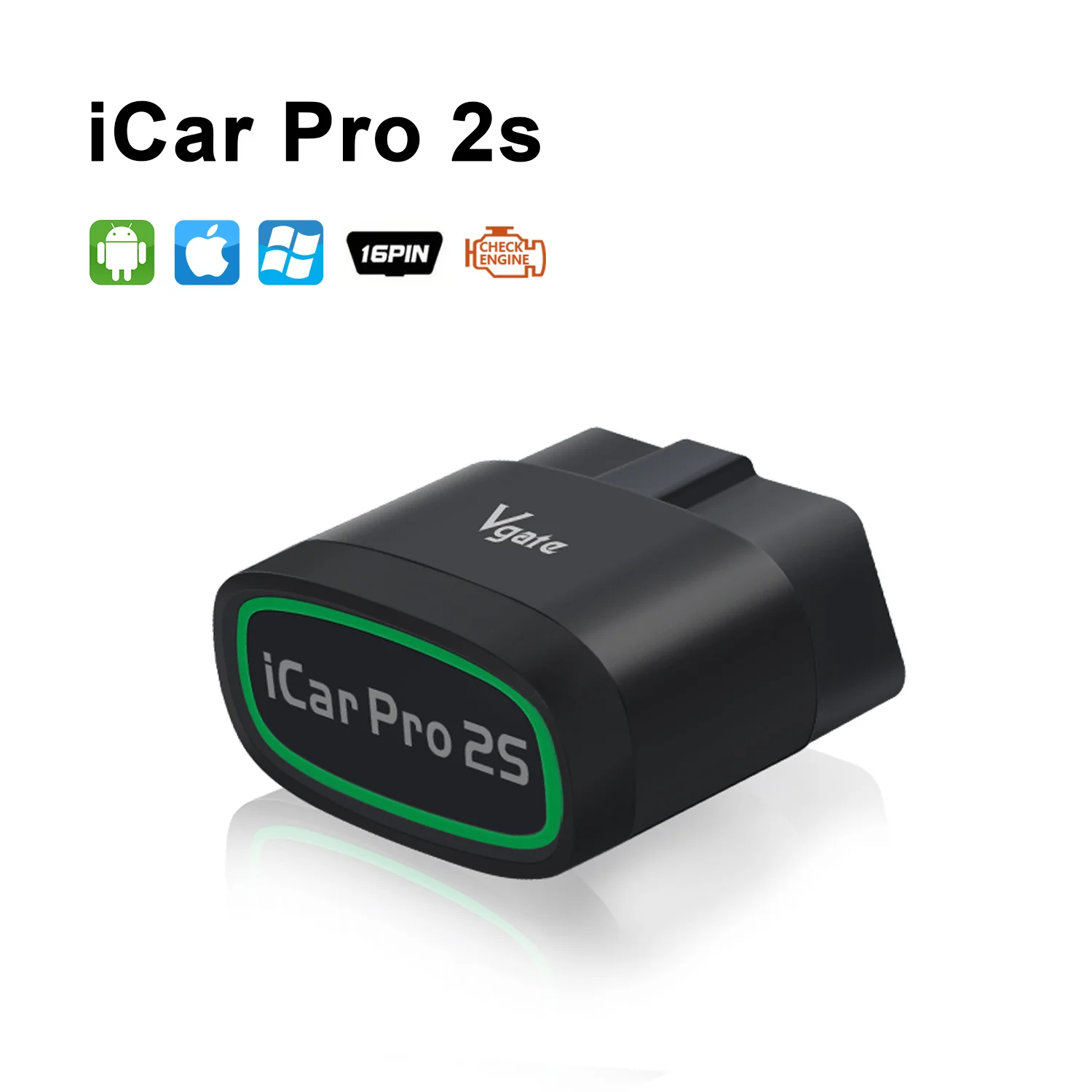 Диагностический инструмент Vgate iCar Pro 2S OBD2 быстрый Bluetooth 5 3 16-контактный адаптер