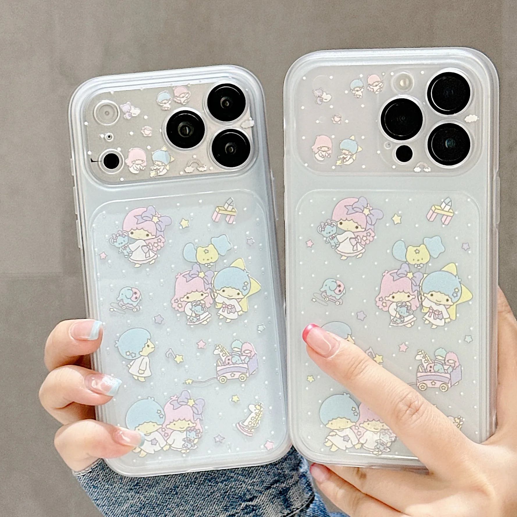 Фото Милый чехол для телефона L-Little T-Twin S-Stars для iPhone 17 Pro Max 16 15 Pro 14, мультяшный защитный чехол с цепочкой №2