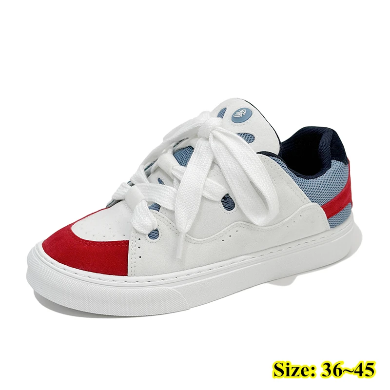 

Женские кроссовки на плоской платформе, повседневные дышащие кроссовки на толстой подошве, для бега, большие размеры 36-45, 2023