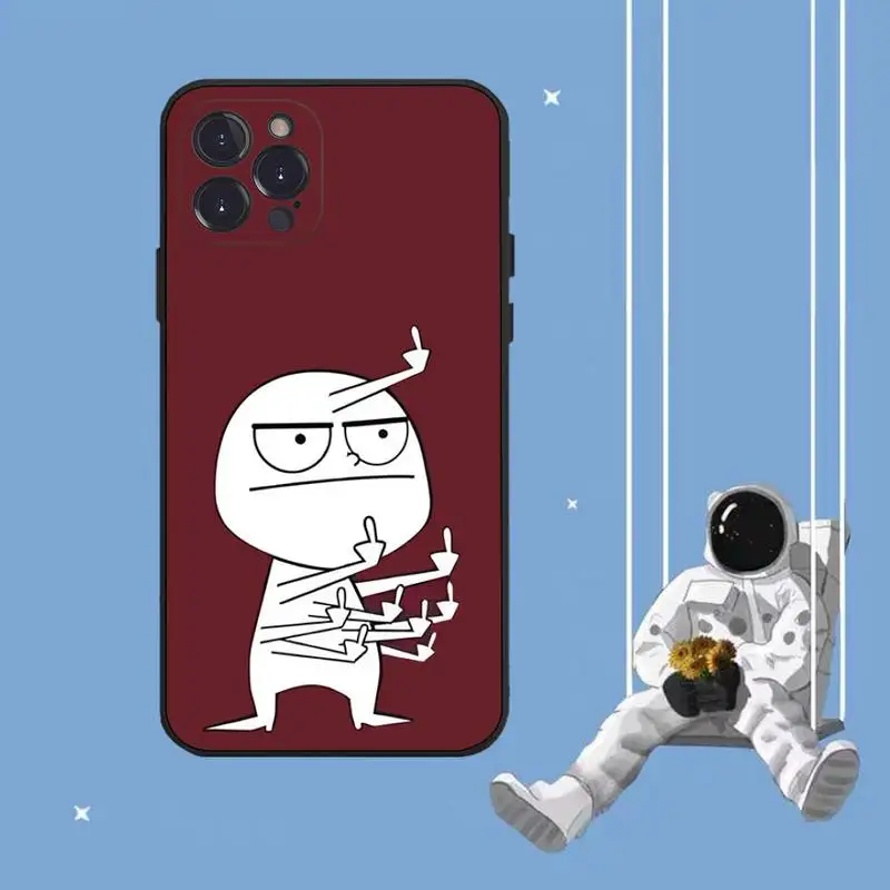 Чехол для телефона Funny Man со средним пальцем iPhone 8 7 6 6S Plus X SE 2020 XR XS 14 11 12 13 Mini Pro Max Mobile