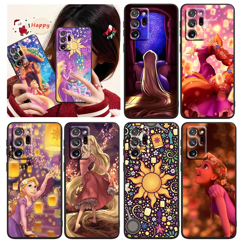 

Le Pei Tangled Disney Phone Case Black For Samsung A73 A70 A20 A10 A8 A03 Note 20 10 9 Ultra Lite Plus F23 M52 M21 j7 j6