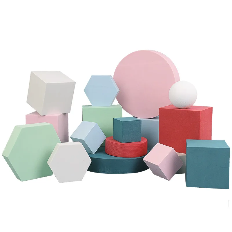 Solid Color Photography Photo Background Props Foam Geometric Cube Table Shooting for Photographic Posing Ornaments Backdrops
