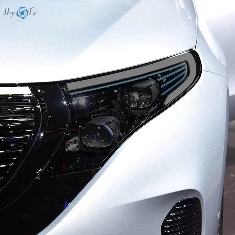 

Car Headlight Protective Film Taillight Smoked Black Tint Wrap Vinyl Transparent TPU Sticker For Mercedes Benz EQC 2020 2021