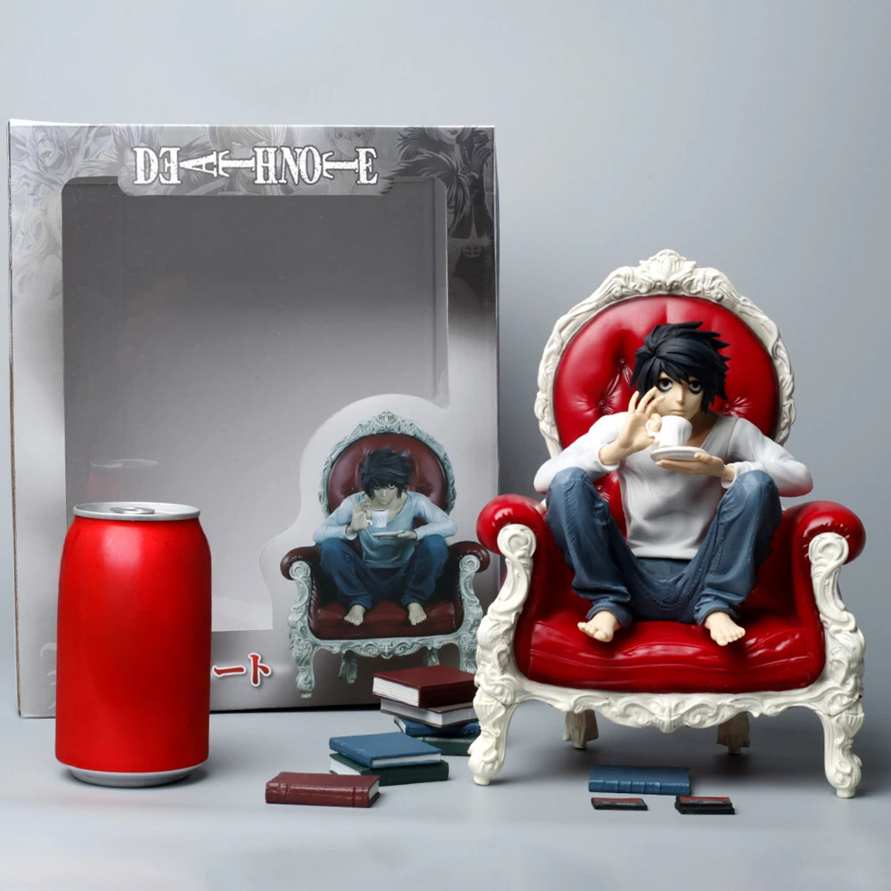 

DEATH NOTE Figure Yagami Light Coffee Watari & L Kawaii Adult Manga Anime Action Figurines Kid Toy for Boys Birthday Gift