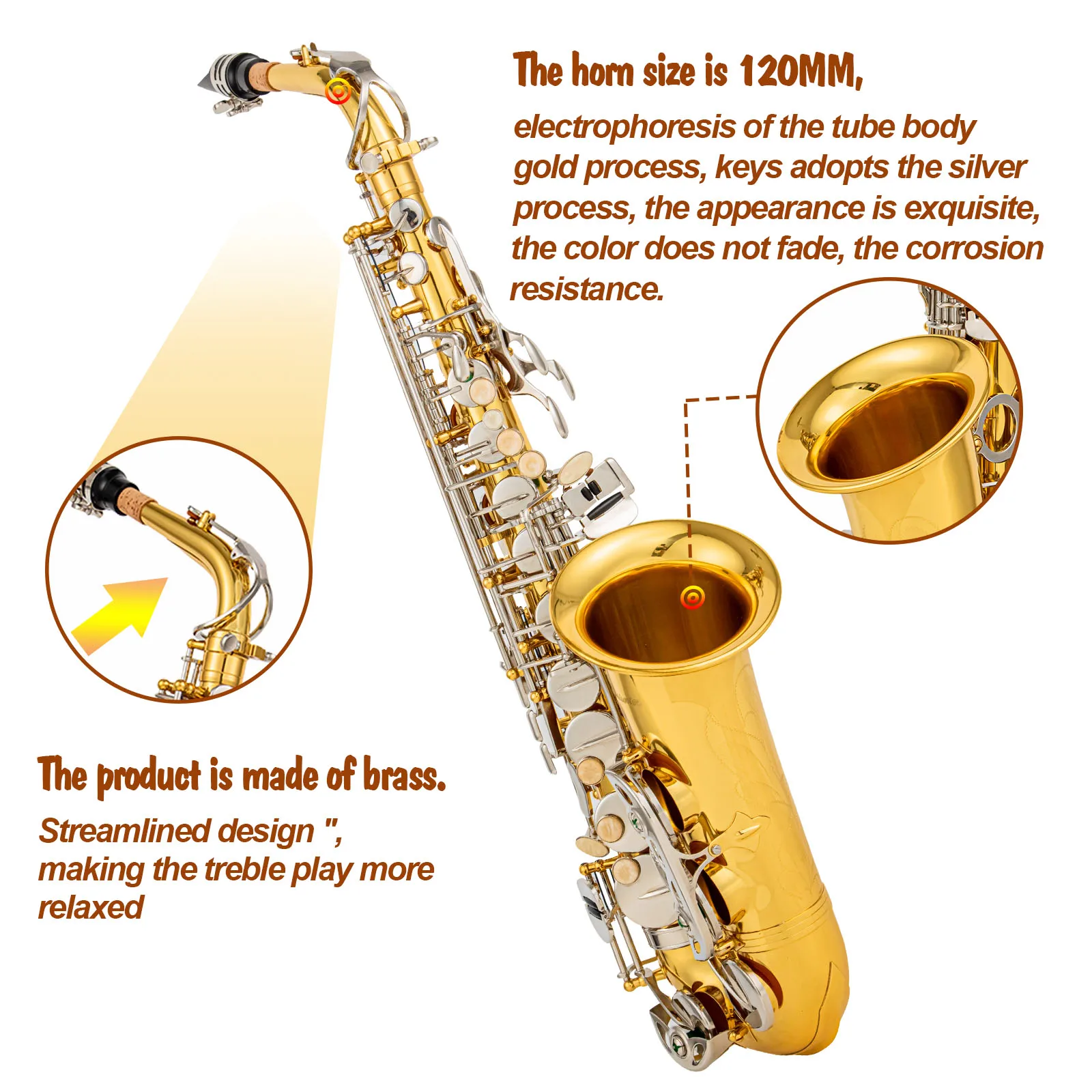CANWAY Eb альт-саксофон латунная краска 802 тип ключа саксофон инструмент с полным