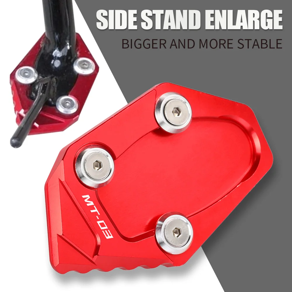 

For Yamaha MT03 MT 03 2015 2016 2017 2018 2019Motorcycle Accessories Side Stand Enlarger Pad Support extension Side brace assist