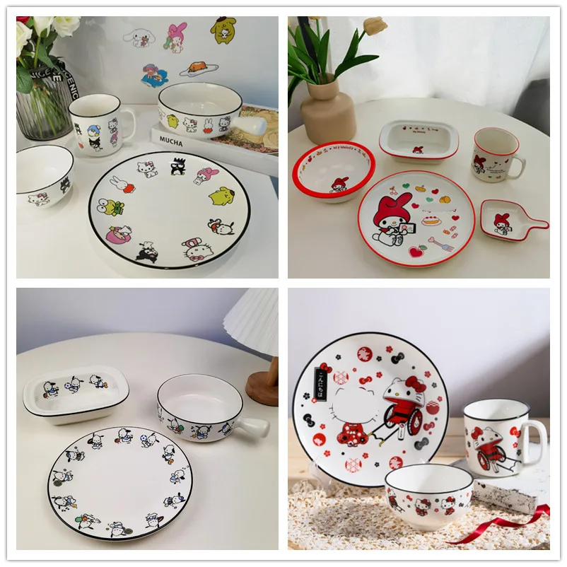 Керамическая чаша Kitty Корейская для завтрака суповая чашка блюдо Женская детская
