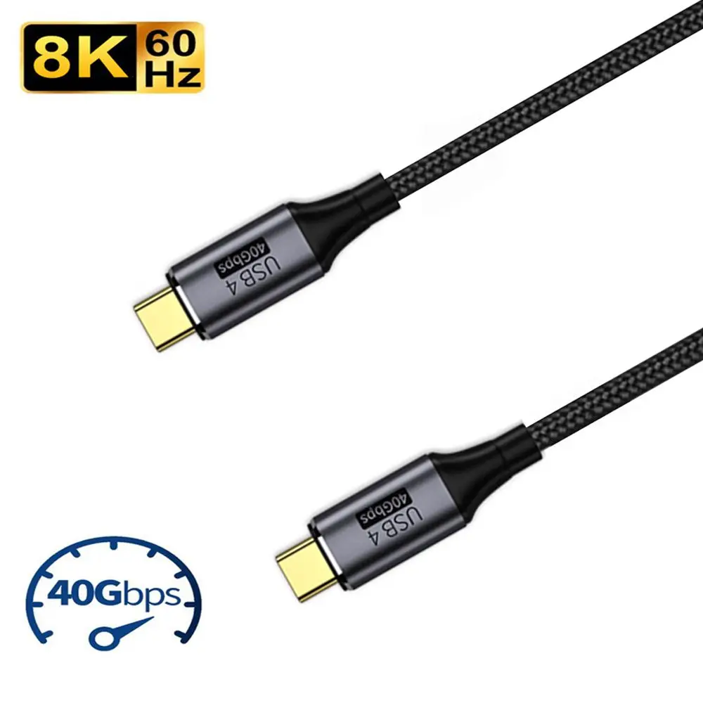 

USB 4.0 Type C to Type C Cable 40Gbps 8K@60Hz PD 100W Fast Charging Data Cable Cord with Thunder-bolt 3/4 for Laptop PC