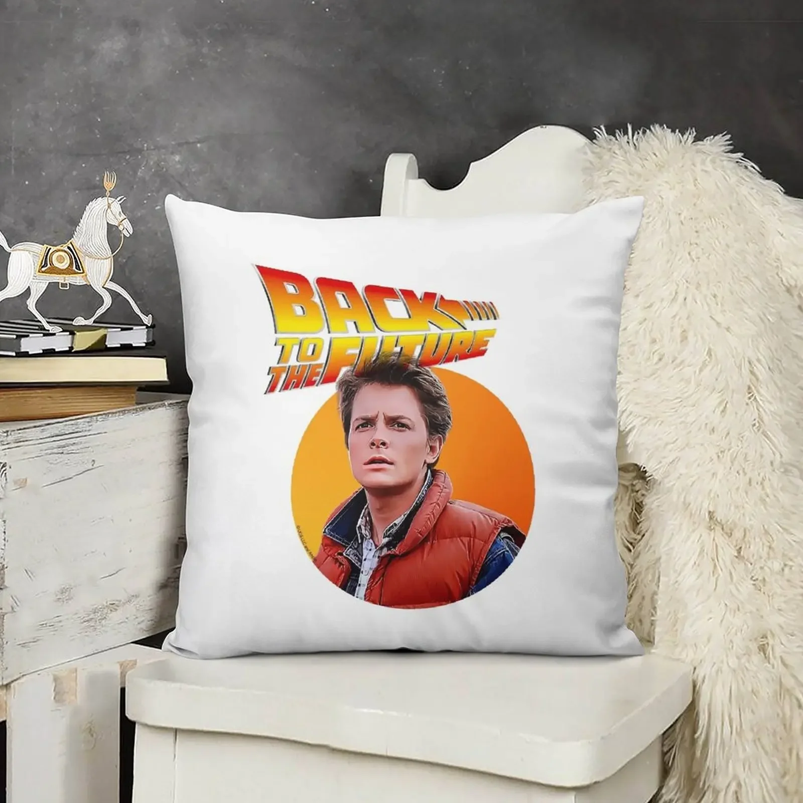 Marty McFly - Назад в будущее наволочка рождественская роскошная подушка на заказ фото