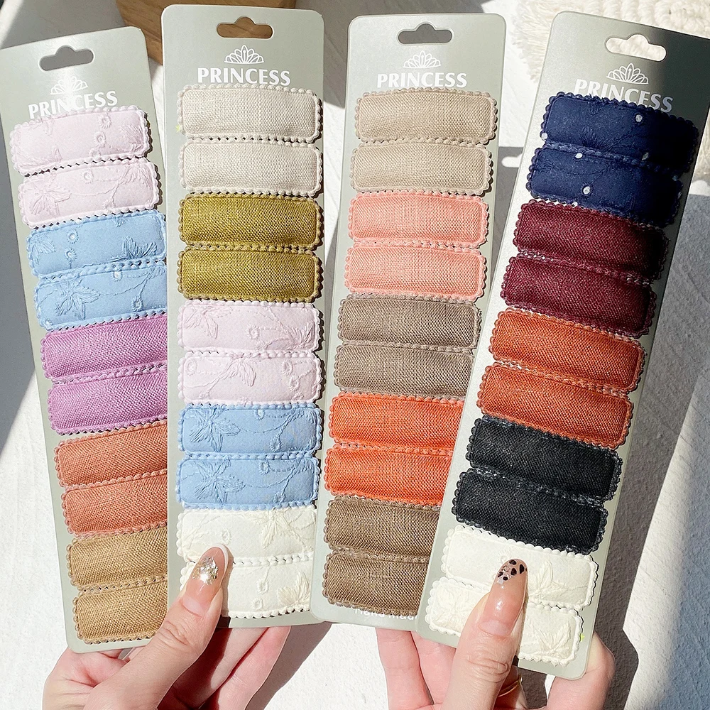 

10 шт./компл. новые заколки для волос квадратной формы с вышивкой для милых девушек бутик заколки Заколки Головные уборы Детские аксессуары д...