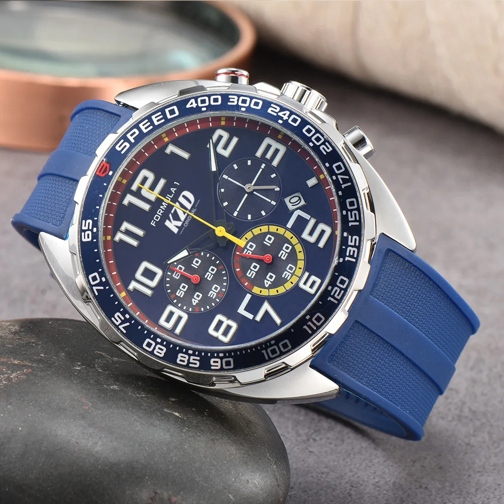 

Часы мужские кварцевые с хронографом, брендовые водонепроницаемые спортивные наручные, в деловом стиле, с формулой 1, ААА