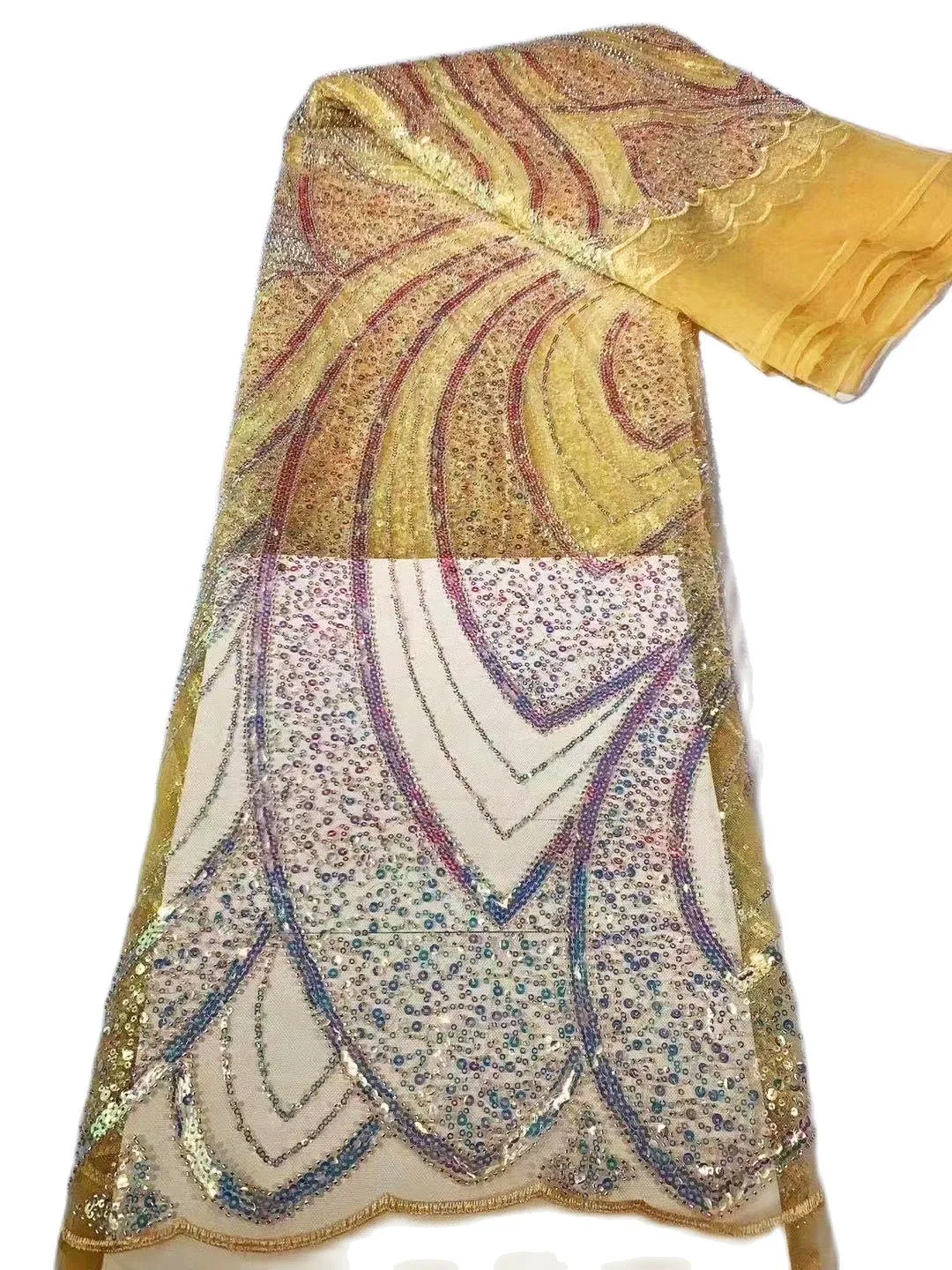 

Новейшая модная элегантная Тюлевая ткань кружева 2022 золотые Блестящие Блестки Aso Ebi свадебное платье для вечеринки французская черепаха