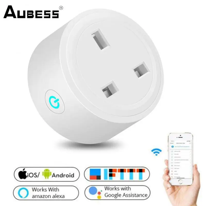 

Умная розетка, совместимая с Wi-Fi, Bluetooth, мобильное приложение, голосовое управление, таймер, розетка для дома, огнестойкая, для ПК, умная розет...