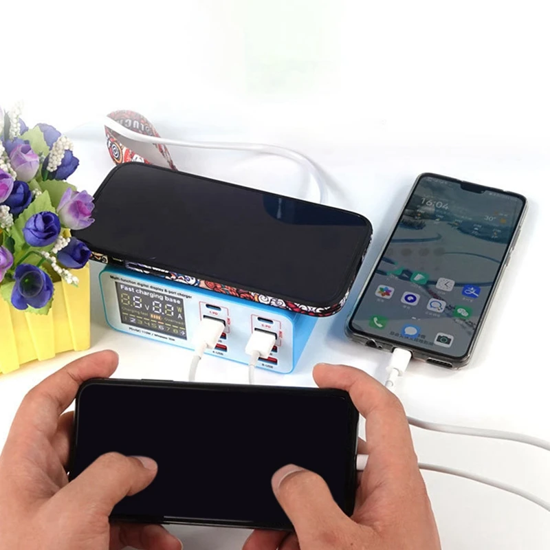 RELIFE RL-304S Smart 8 + 1 порта USB-зарядное устройство с цифровым дисплеем для зарядки всех