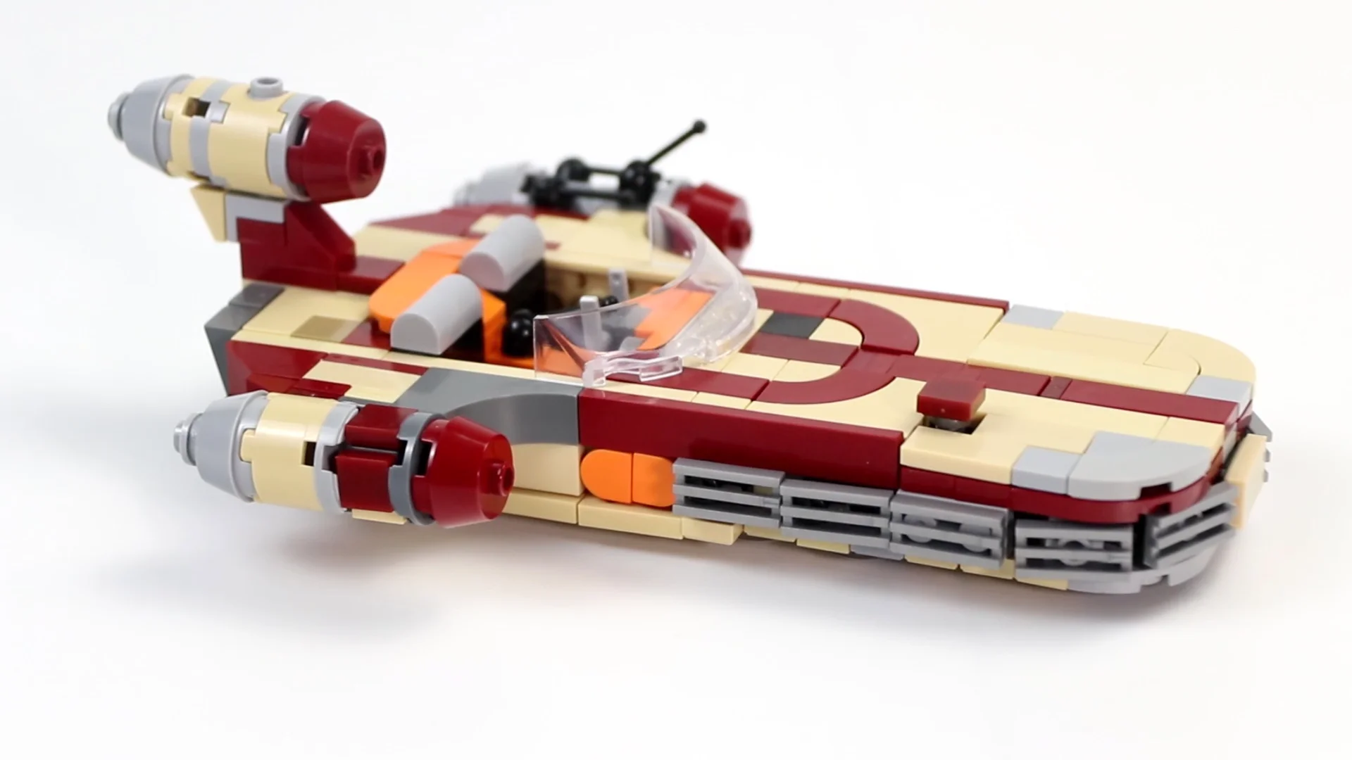

Star Minifig Scale War Luke's X-34 SoroSuub Landspeeder Space Ship Model Irregular Shape Building Block Bricks Toys