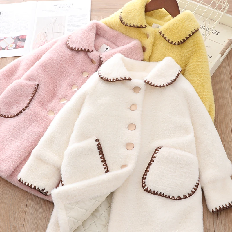 

Coat Cotton New Style Like Foreign Winter Cotton Mink Baby Style Girl's Korean Long Coat Children's Fur Coat Warm