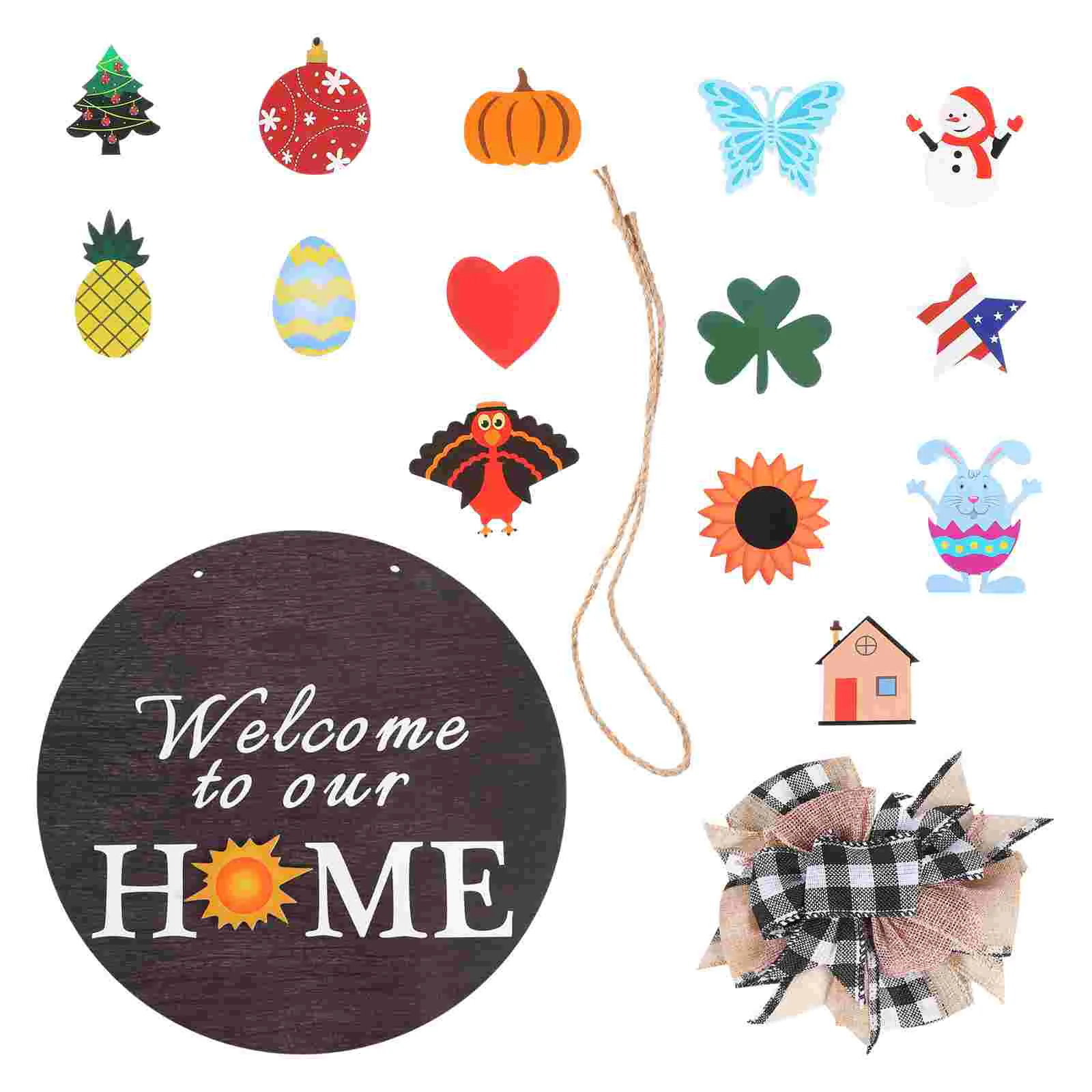 

Door Sign Welcome Wooden Christmas Hanging Hanger Decoration Wall Rustic Outdoor Front Indicator Bar Plate Wreaths Fall Plaques
