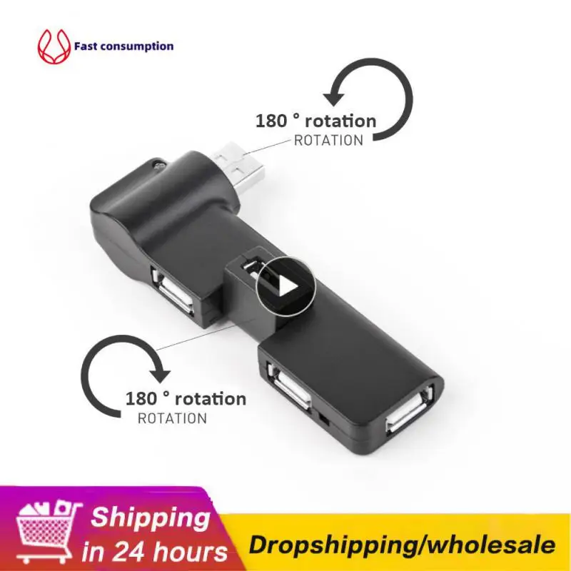 

Mini Usb Extension Usb Hub 4-port Hub Data Cable Adapter 180 Degree Rotation Hub Splitter Adapter Laptop Accessories 4 -in-1