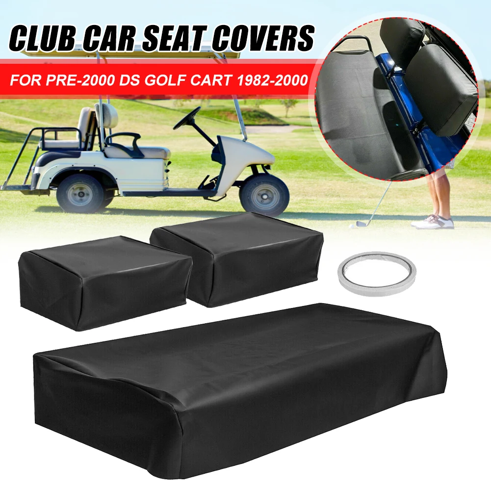 

3Pcs Club Golf Cart Seat Cover PU Leather Waterproof Golf Car Seat Protection Replacement For PRE-2000 DS Golf Cart 1982-2000