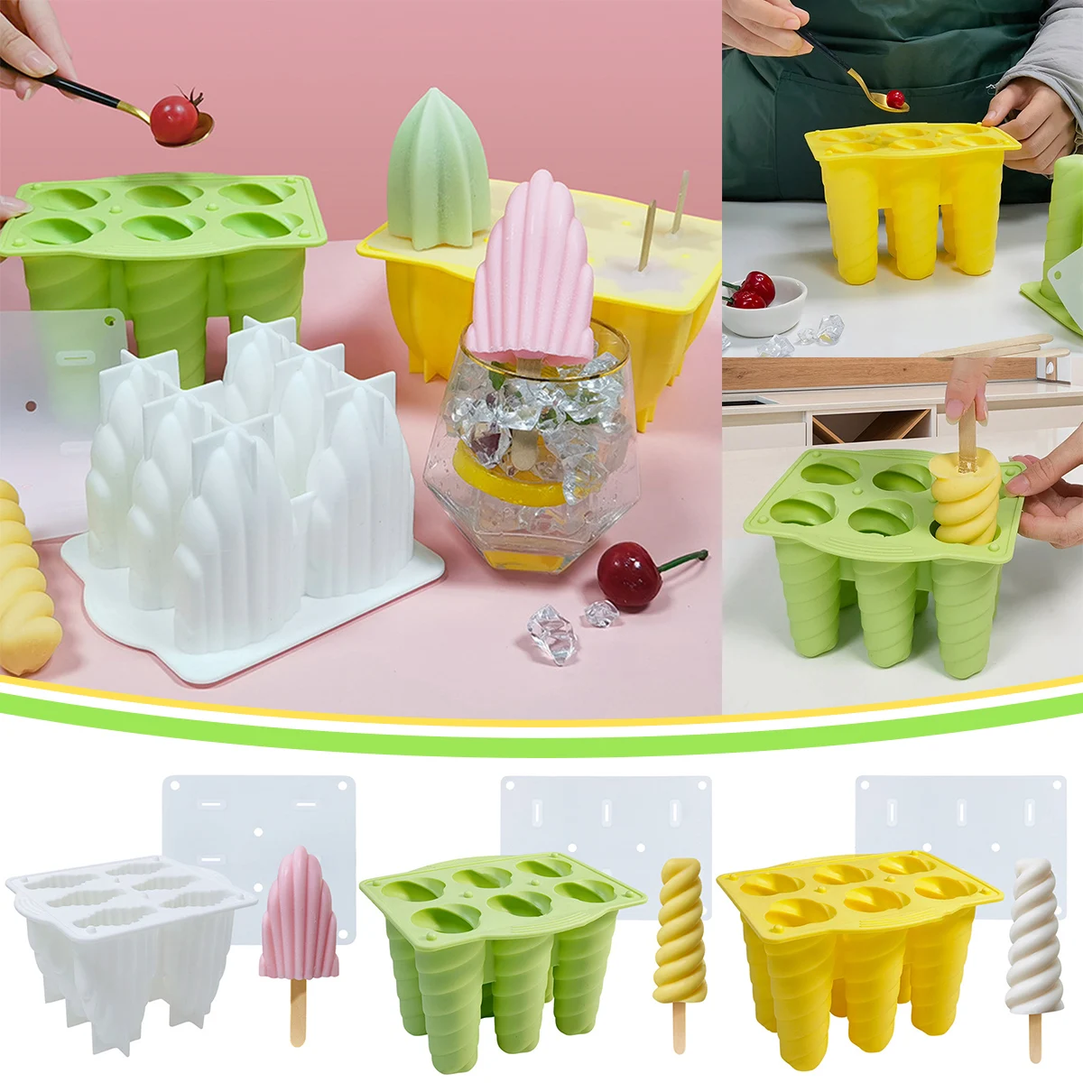 

Спиральная форма для приготовления мороженого, 6 ячеек