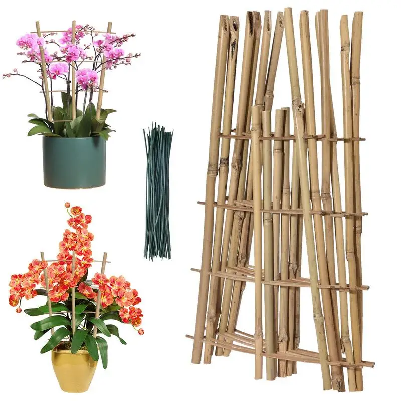 

6 Pack Trellis Climbing Support Indoor Potted Bamboo Stake U Flower Hoop Vine Outdoor Arch Garden House Mini Stand