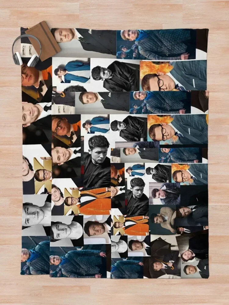 Taron Egerton абстрактные фотографии коллаж плед одеяло туристические теплые зимние