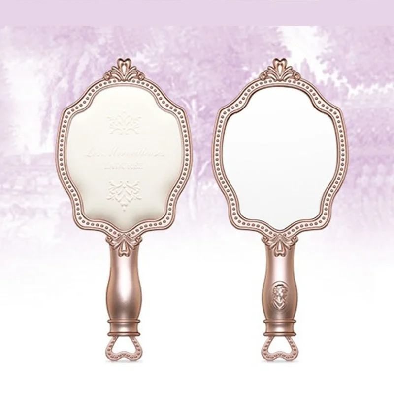 

Girls Cosmetic Vintage Vanity Mirror Princess Mini Make-up Hand Held Mirror Makeup Hand Mirror Unique Gift for Girl