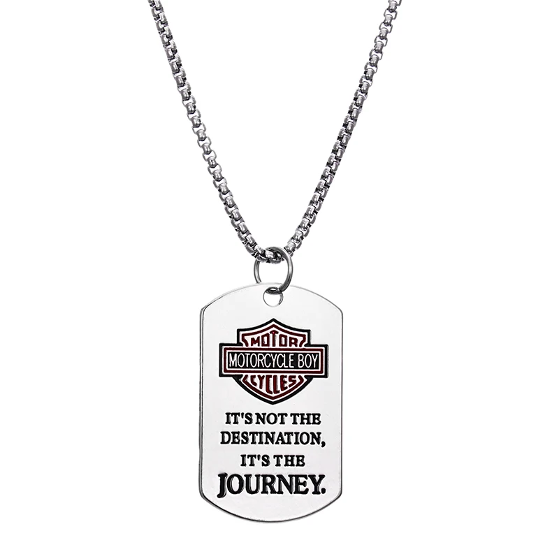 

Promotion Jewelry Motorcycle Letter Men`s Titanium Steel Pendant Necklace For Boy Best Birthday Gifts Never Fade