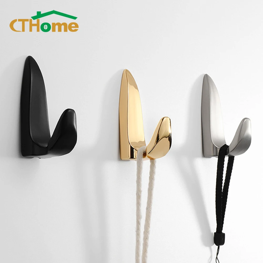 

1pcs Zinc Alloy Clothes Hooks Hangers Fitting Room Coat Robe Hook Wall Mounted Hanging Single Hook Kitchen Bathroom Accessories