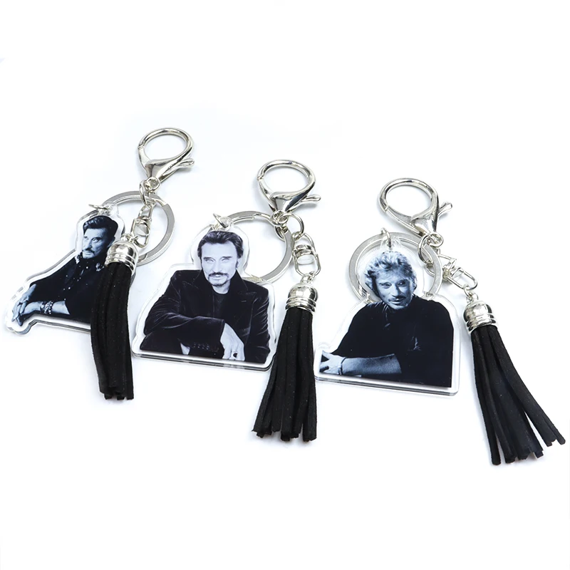 Акриловый брелок для ключей с кисточкой в виде французской певицы рок-звезды |