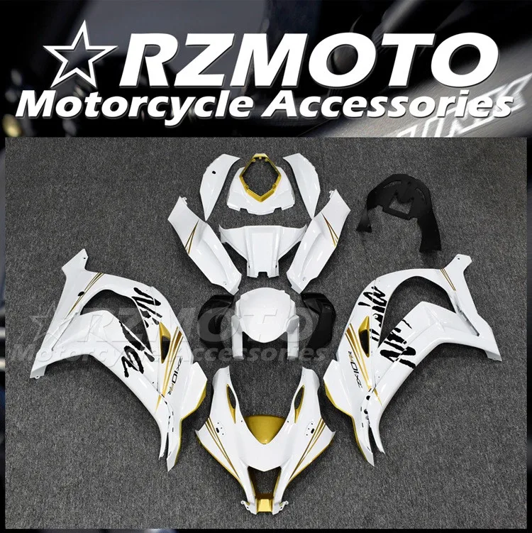 

4 подарка, новый комплект обтекателей из АБС-пластика, подходит для Kawasaki Ninja ZX-10R ZX10R 2016 2017 2018 2019 117 18 19, белый и золотой