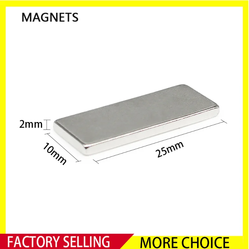 

5/10/20/30/50/100PCS 25X10X2mm Block Strong Powerful Magnets Sheet 25x10x2 Rectangular Permanent Neodymium Magnets 25*10*2mm
