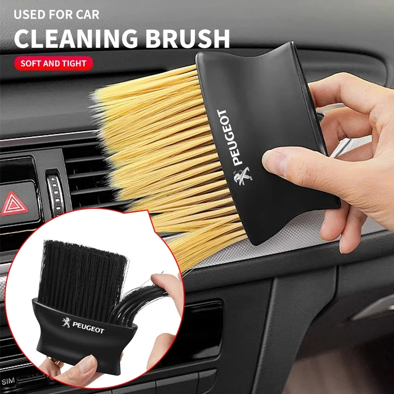 Car Cleaning Brush Auto Air Outlet Gaps Dust Removal Soft Bristles Interior Duster Clean Tool For Peugeot 206 307 3008