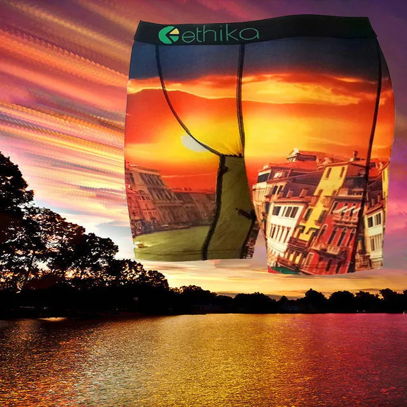 

far starfar star Men Cartoon Print Long Underwear Sexy Tight Sports Camouflage Design Casual Breathable Men's Shorts far star