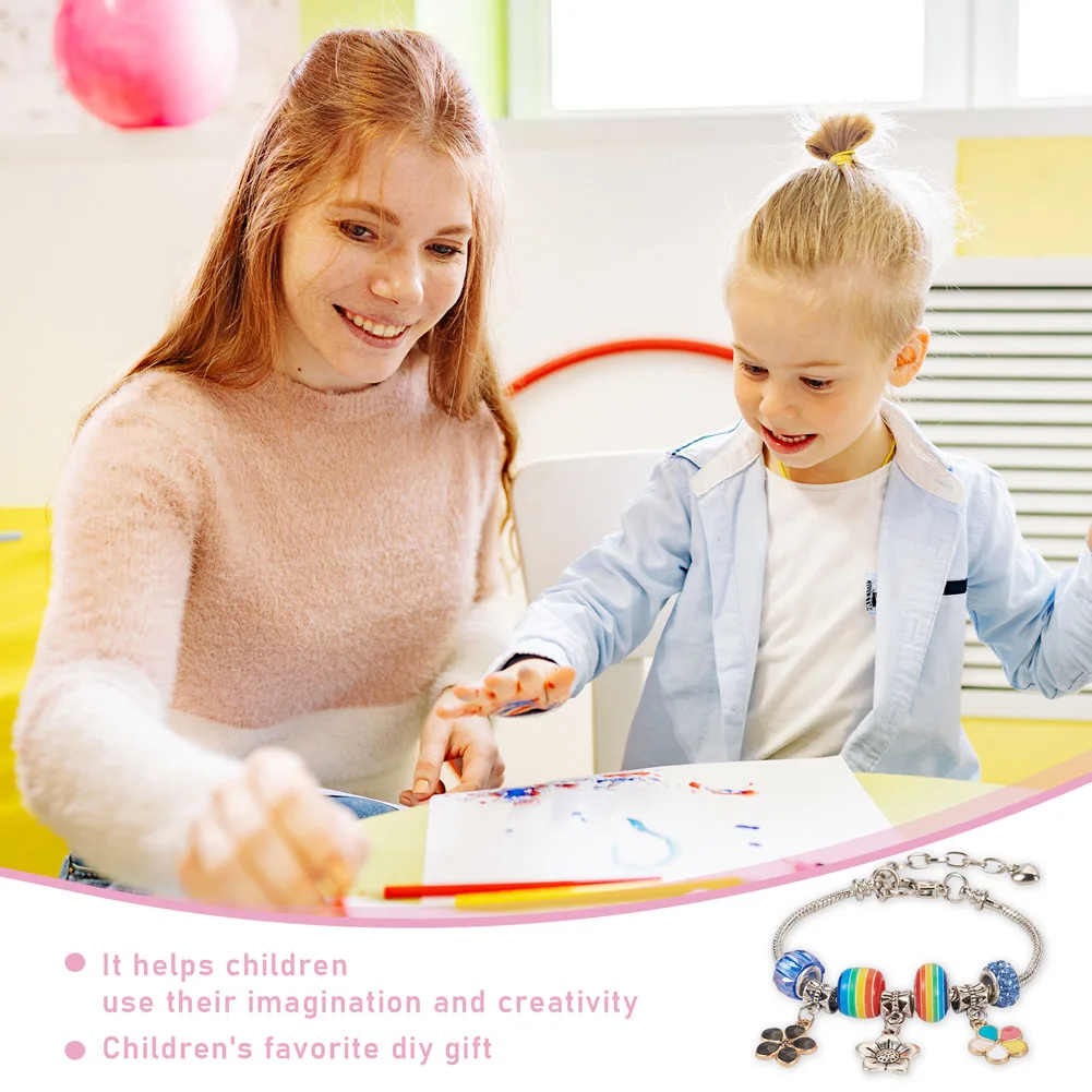 1 Box Colorful European Rhinestone Glass Beads Snake Chain Dangle Charms Waxed Cord Bangle Bracelet Necklace DIY Jewelry Making