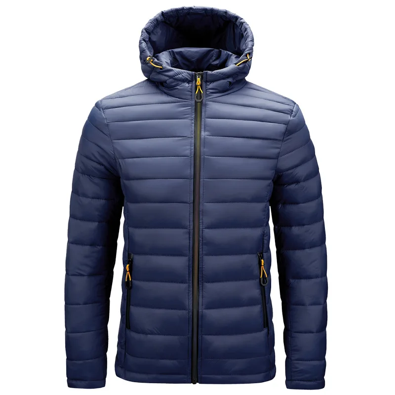 Men's Autumn and Winter New Lightweight Coat Patted Cotton Hooded Cotton Coat