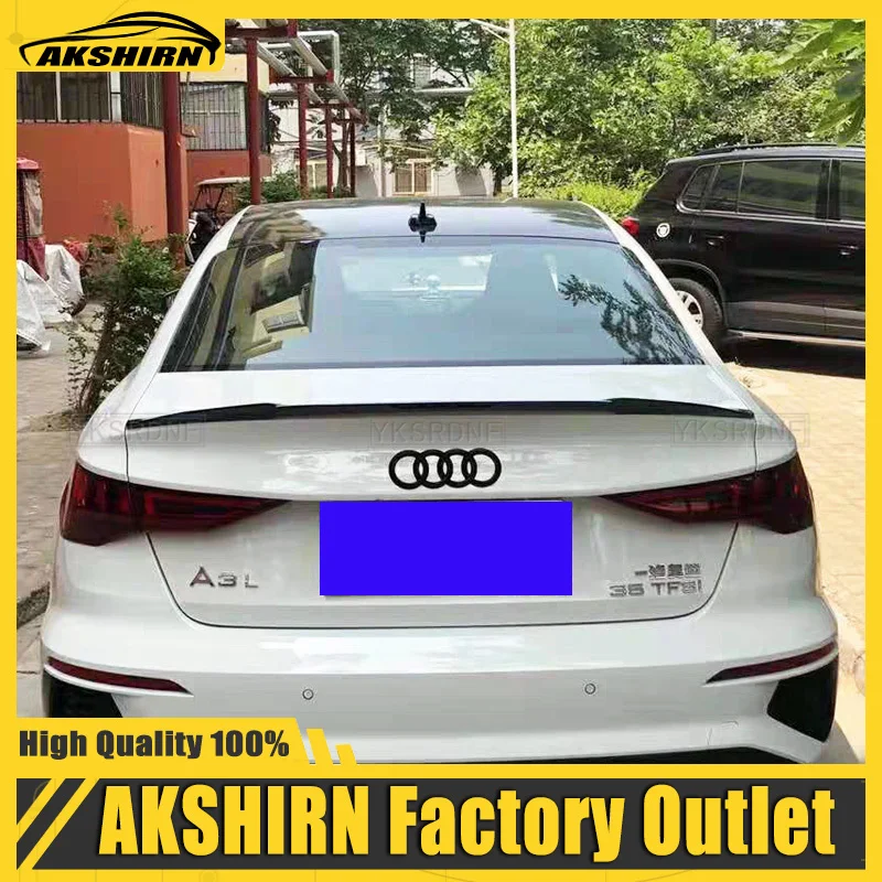 

For Audi A3 Sedan 2021 New ABS Plastic Material Paint Glossy Black Carbon Fiber Lip Spoilers Rear Trunk Lid Car Spoiler Wings
