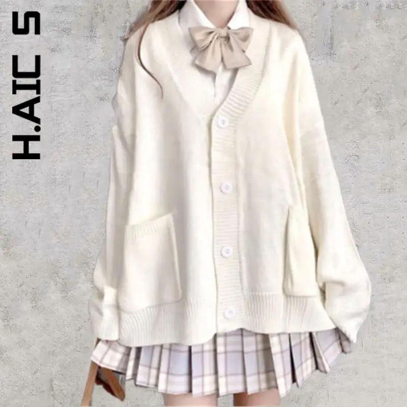 Женский вязаный кардиган H. АИК новый стильный жакет в стиле Харадзюку теплый