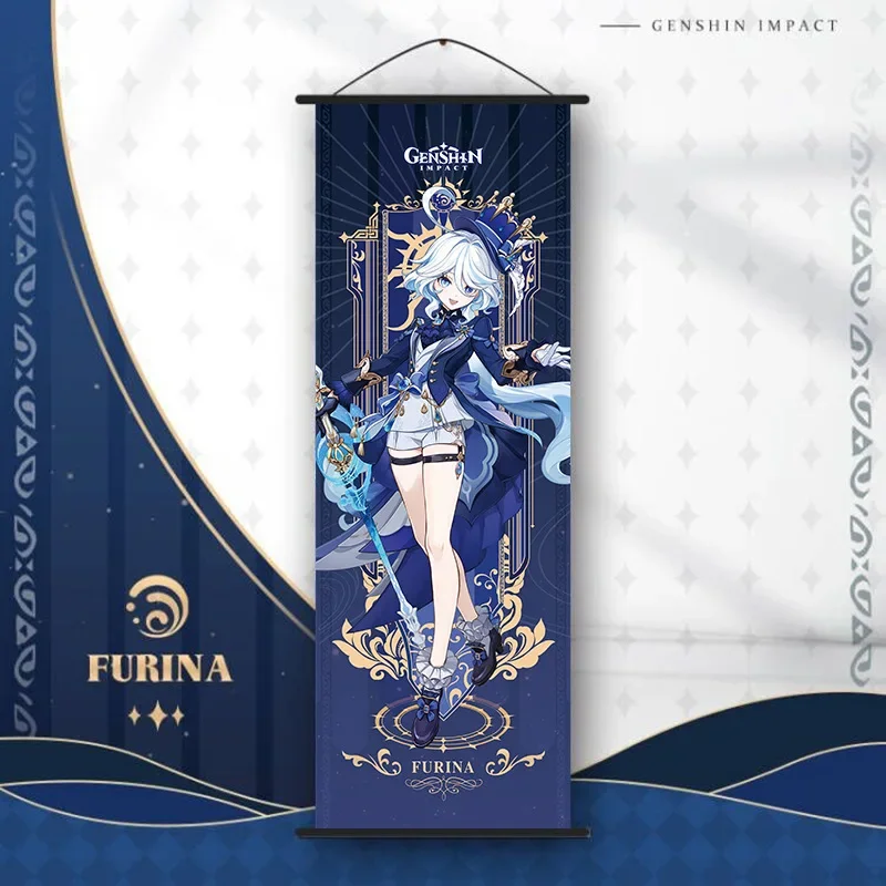 Игровой постер Genshin Impact персонаж Странник полиэстер