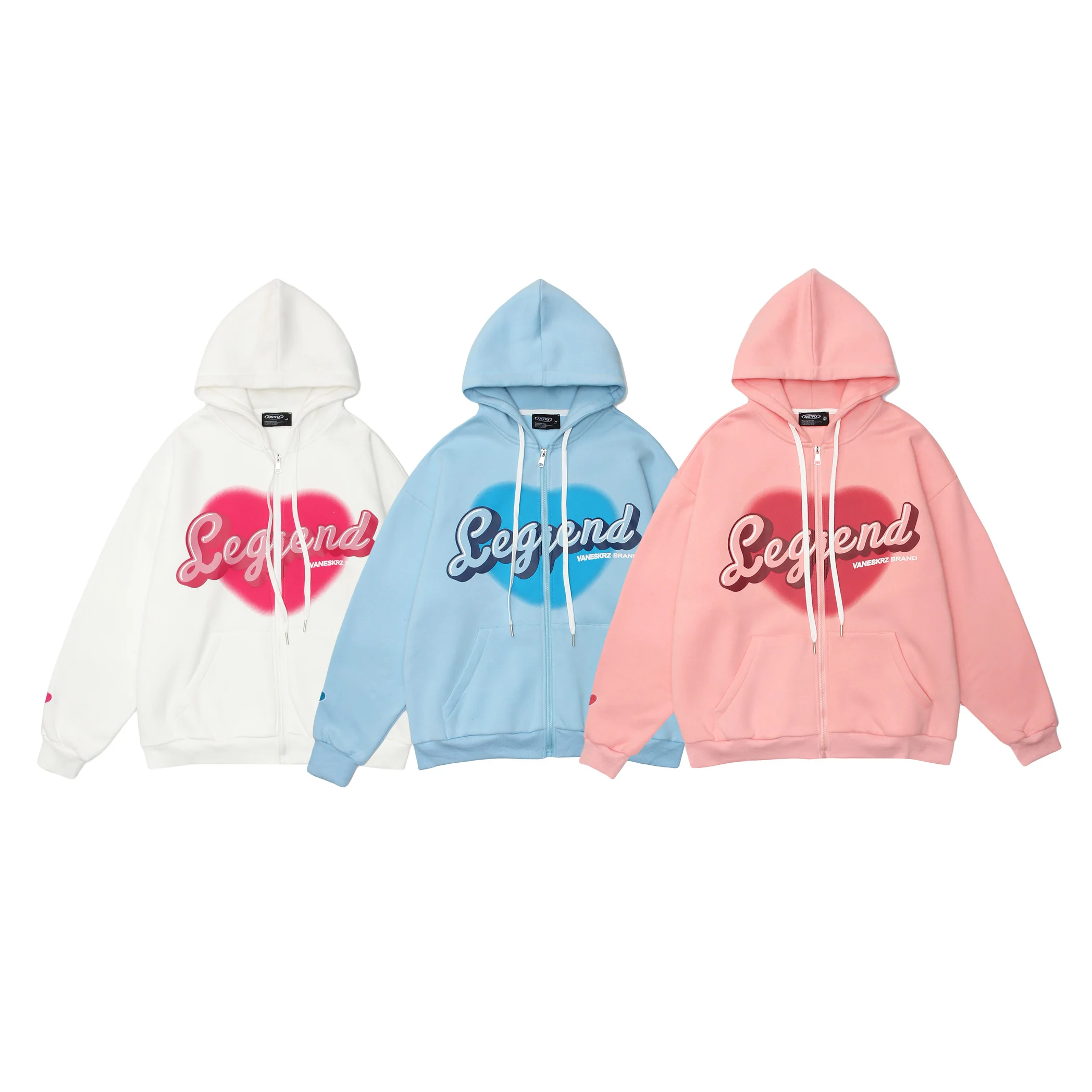 

Hooded sweater women 2022 autumn winter love print loose street all-match couple Top coat hip-hop fashion long-sleeved cardigan